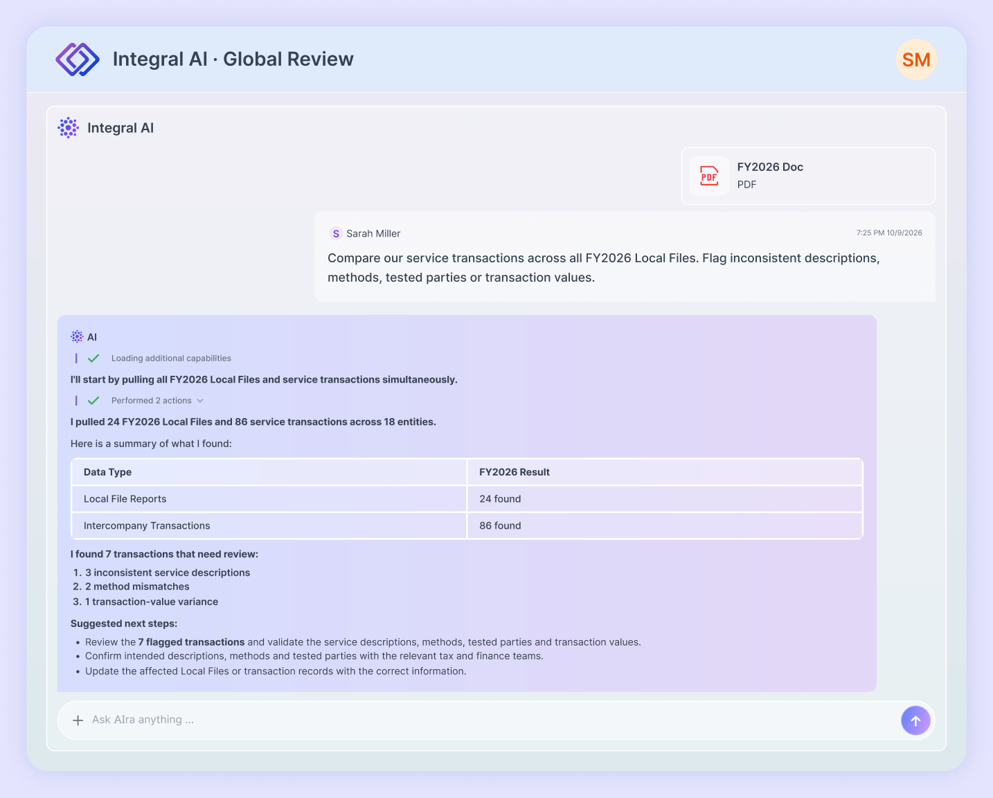 Integral AI review agents at work